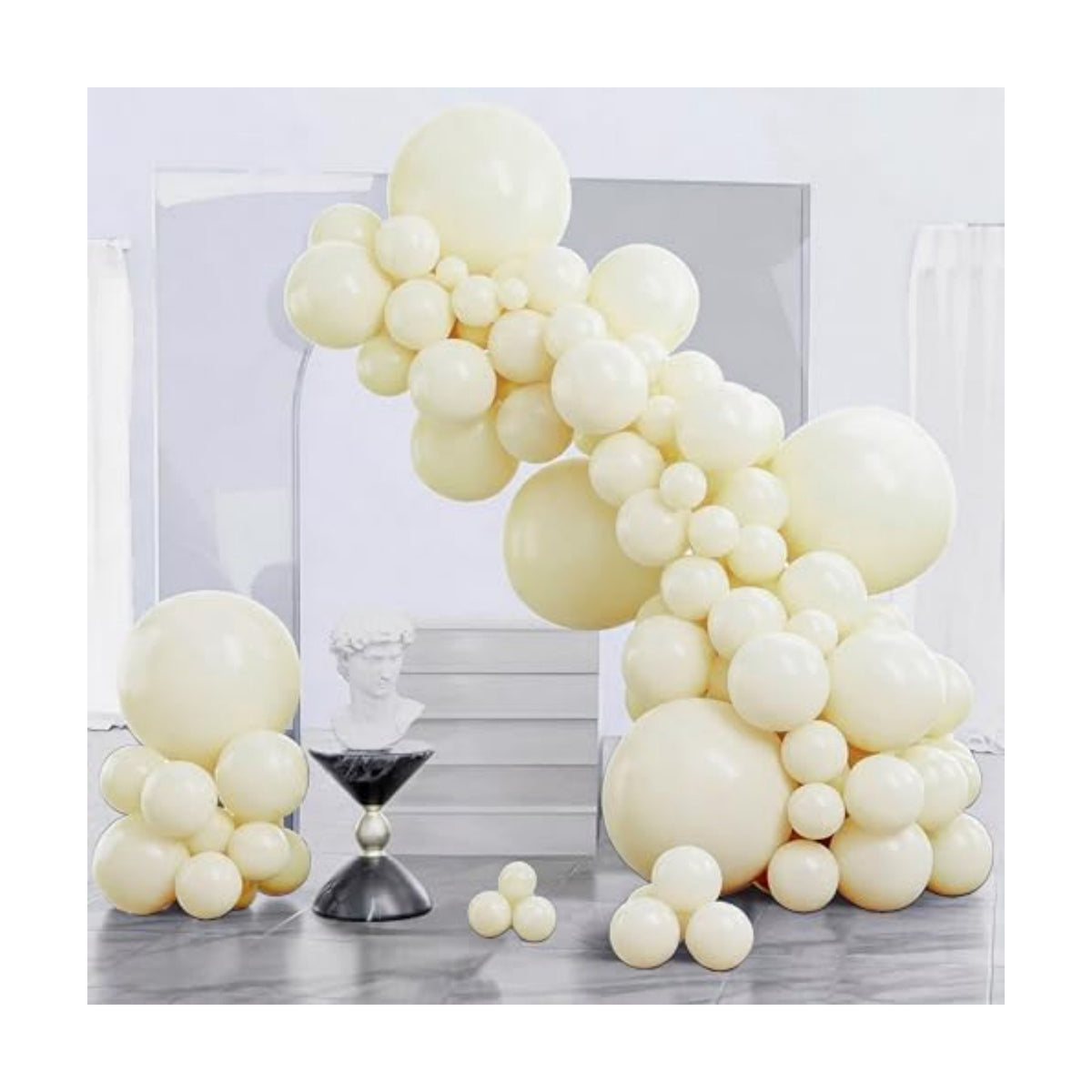 PartyWoo Pastel Yellow Balloons 140pcs Light Pale Yellow Different Sizes