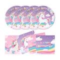 50Pcs Unicorn Birthday Plates and Napkins Party Supplies, Disposable Pastel Rainbow Paper Plates Napkins Tableware Set for Unicorn Birthday Party Decorations