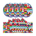 50Pcs International World Flags Plates and Napkins Party Supplies, Disposable Soccer Game Paper Plates Napkins Tableware Set for Travel Trip Around the Globe Sports Soccer Events 2026 Decorations