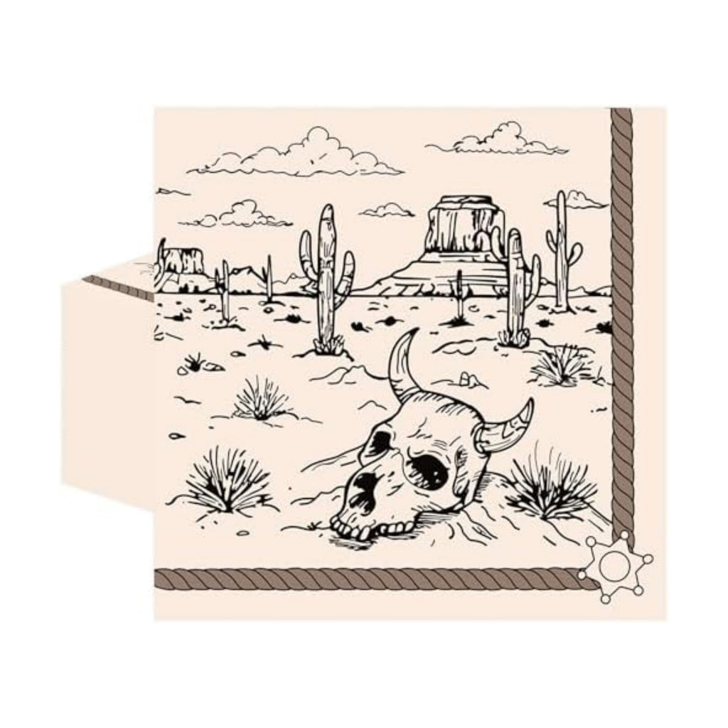 50 Pcs Cowboy Paper Napkins 6.5 x 6.5 Inches, Western Theme Disposable Luncheon Dinner Wild West First Rodeo Party Napkins Cocktail Napkin for Birthday Bachelorette Party Decorations (Cowboy)