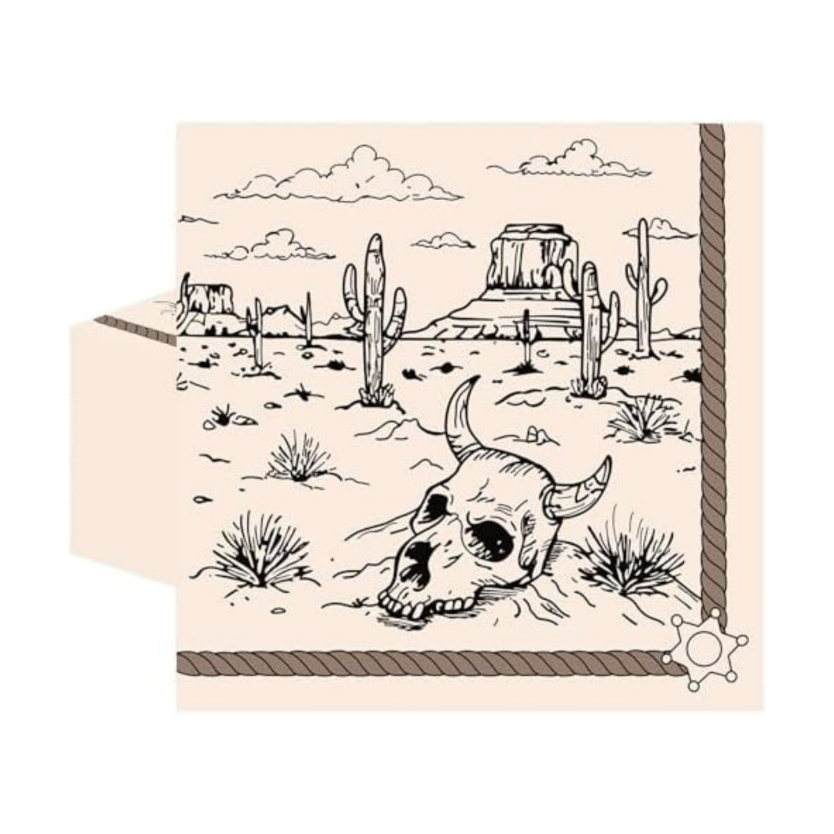 50 Pcs Cowboy Paper Napkins 6.5 x 6.5 Inches, Western Theme Disposable Luncheon Dinner Wild West First Rodeo Party Napkins Cocktail Napkin for Birthday Bachelorette Party Decorations (Cowboy)