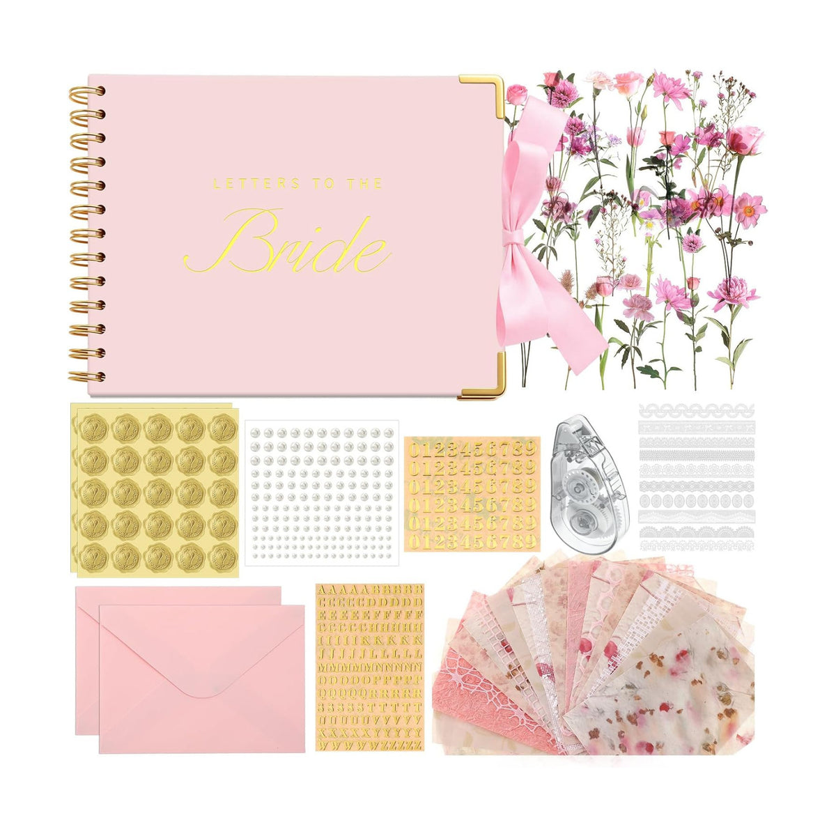 Letters to Bride Scrapbook,8.5 X 7 Inch,Classic,Pink