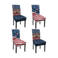 4th of July Chair Covers Set of 4 Flag Butterfly Stars Parsons Slipcovers