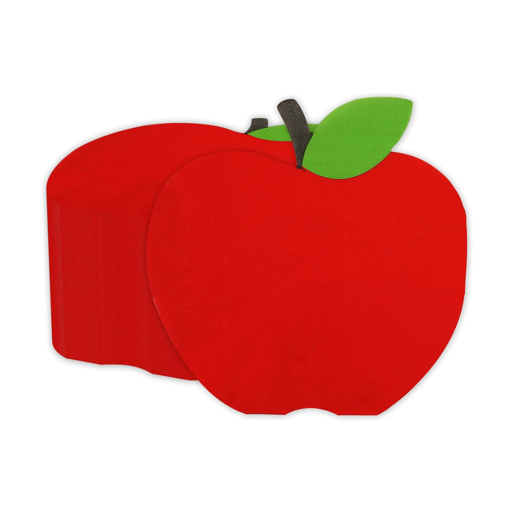 50 Pcs Back to School Apple Napkins, 6.5 Inch School Napkins