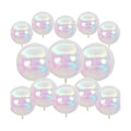 12Pcs Iridescent Round Foil Balloons, 4D Holographic Clear Ball Balloons