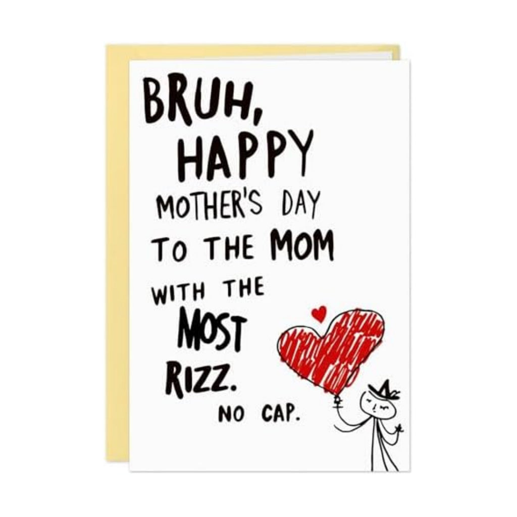 D4DREAM Mothers Day Card from Kids - Gen Z Funny Rizz No Cap Meme Trendy