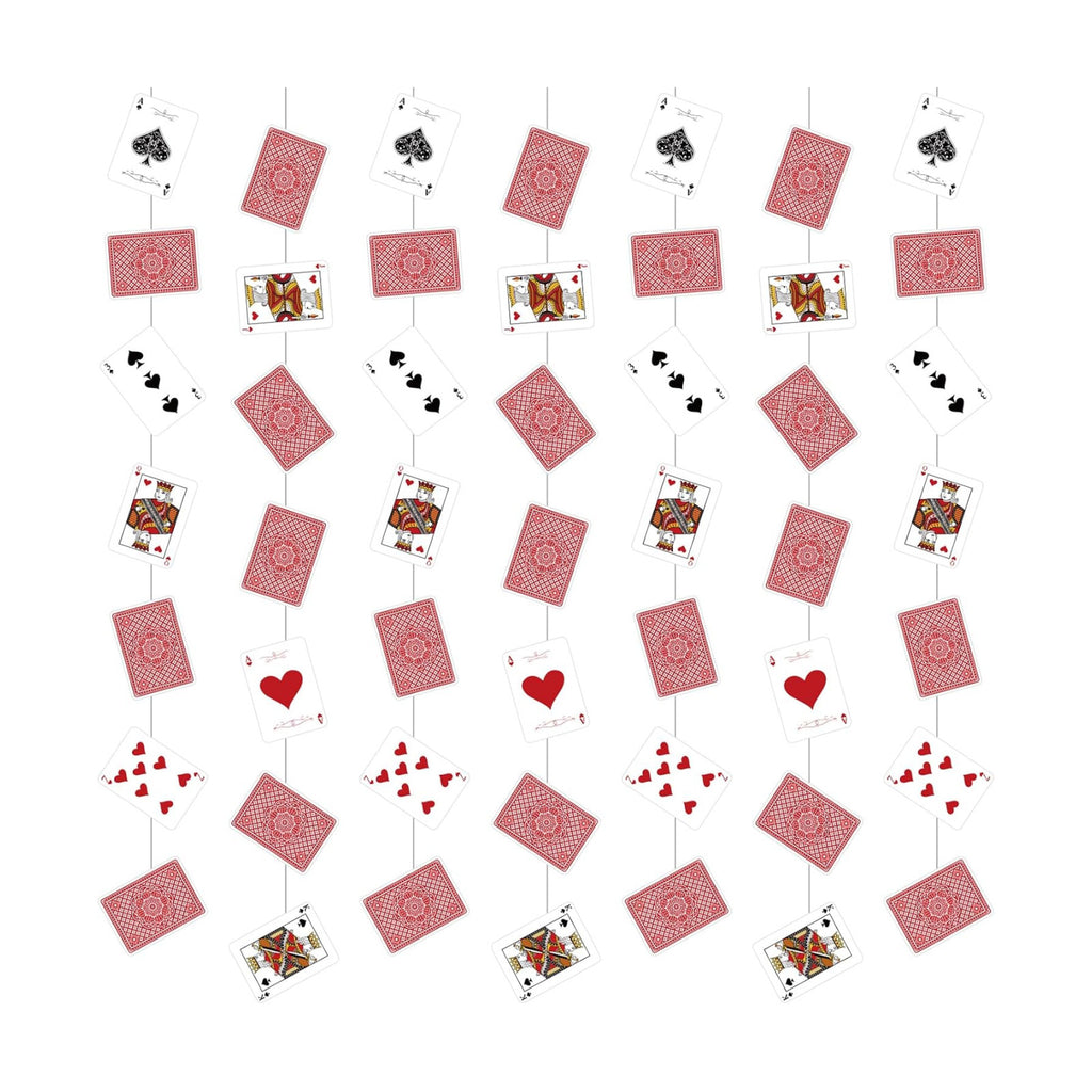 Xinnun 8 Pcs Wonderland Tea Party Decorations Fairytale Poker Cards Garland