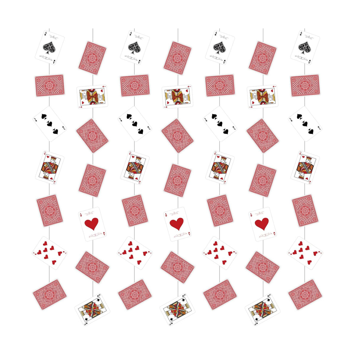 Xinnun 8 Pcs Wonderland Tea Party Decorations Fairytale Poker Cards Garland