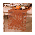 Artoid Mode Lace Jacquard Pumpkin Leaf Fall Table Runner, Seasonal Thanksgiving Autumn Kitchen Dining Table Decoration for Home Party Decor 13x72 Inch