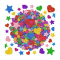 1000 PCS Glitter Foam Stickers, Foam Heart and Star Stickers, 8 Colors