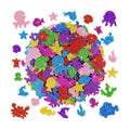 744 PCS Glitter Foam Stickers, Foam Sea Animal Stickers for Crafts,8 Colors
