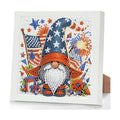 Gnome Diamond Art Kits for Kids with Frame, American Flag Diamond Painting Kits for Kids Ages 4-8-12, 4th of July Easy Diamonds Gem Art Crafts for Girls Boys, Gift Package for and Home Decor(7x7inch)