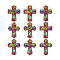 Renbuzhu 48PCS Sunday School VBS Crafts Bulk: Paper Cross Nativity Suncatchers, Jesus Religious Christian Activity DIY Kits Church Decorations, Window Stained Glass Effect Art Supplies