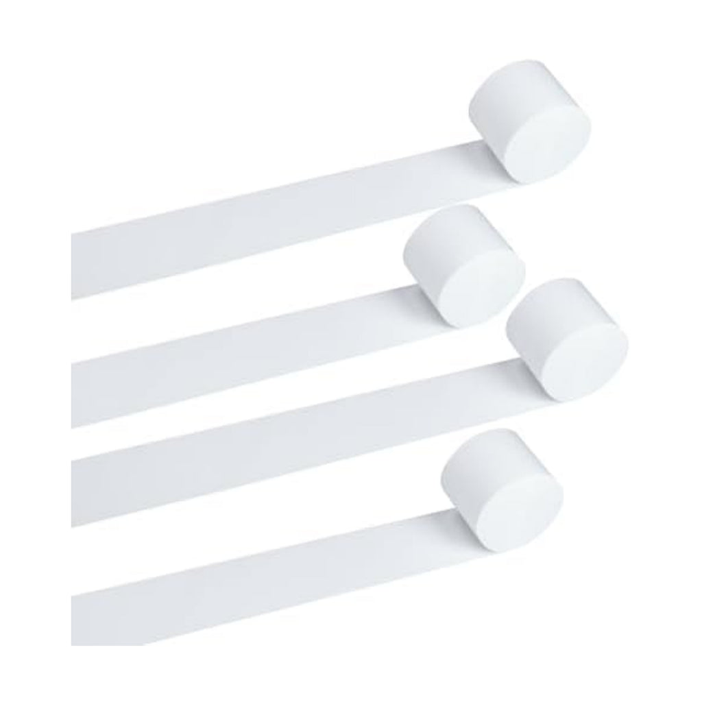FOONEA Crepe Paper Streamers - 4 Rolls 329ft White Crepe Paper for Party, Wedding, Birthday & Baby Shower Decorations