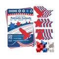4th of July Decorations - 324 PCS Red White Blue Paper Star Eagle Liberty Bell Shape Cutouts Pre-Cut Set - Fourth of July Accessories, Patriotic Party Supplies Decor,250th Anniversary USA Merchandise