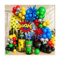 137Pcs Red Blue Yellow Green Black Balloon Arch Kit