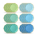 72 Pcs Teal Blue Green Paper Plates 9 Inch Disposable