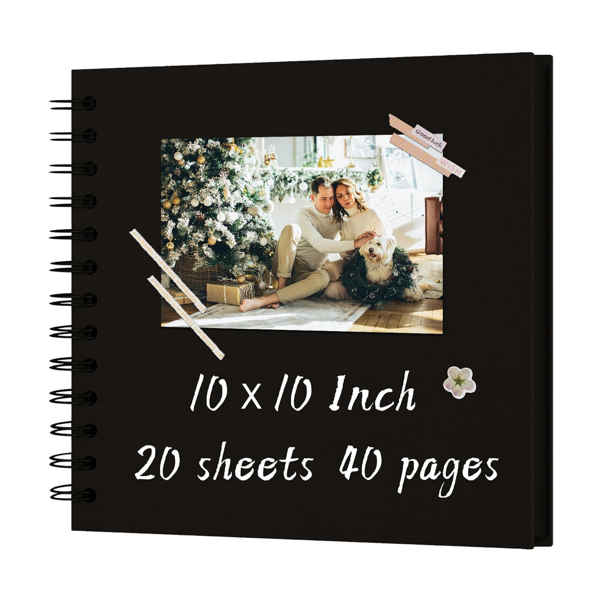 10x10 Inch DIY Scrapbook Album 40 Pages (20 Sheets), Hardcover Kraft Paper