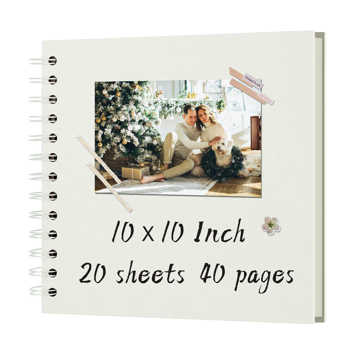 10x10 Inch DIY Scrapbook Album 40 Pages (20 Sheets), Hardcover Kraft Paper