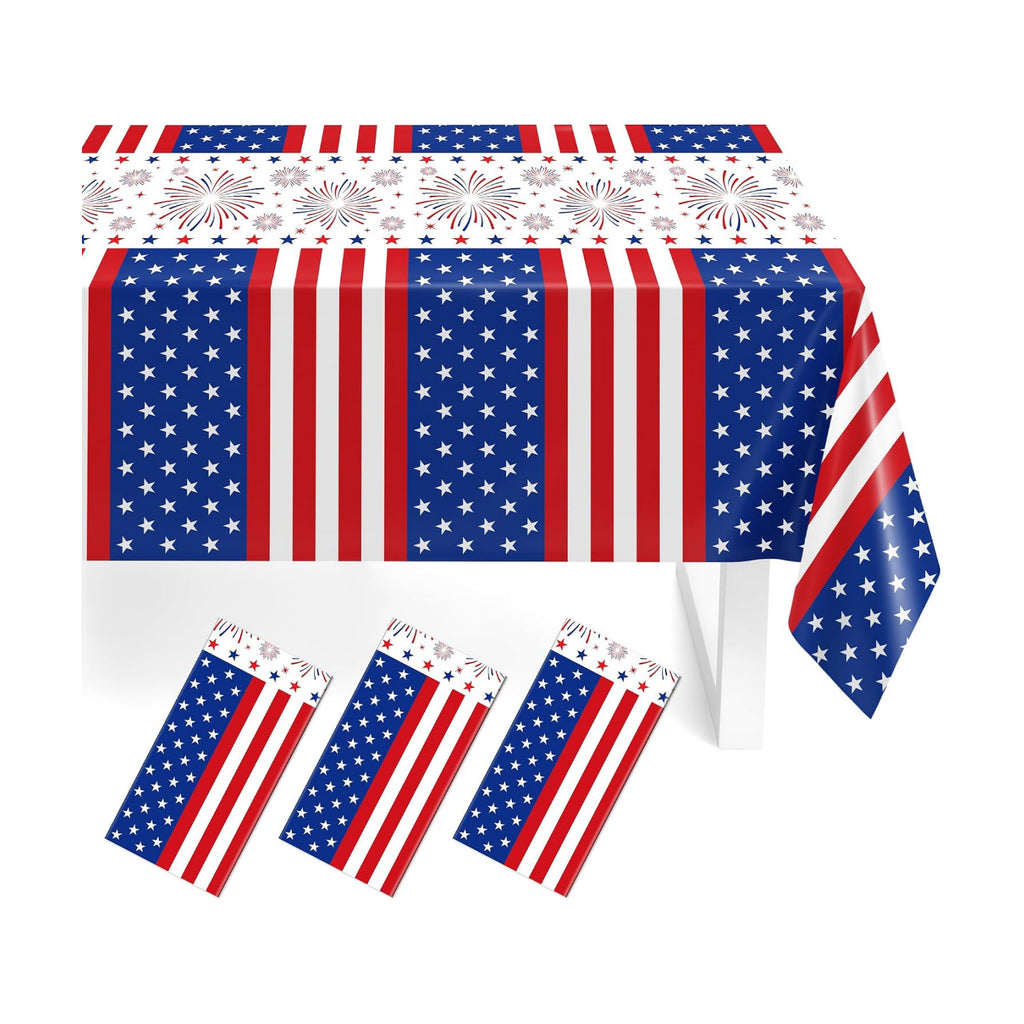 3 Pack Patriotic Tablecloths,Red White and Blue Tablecloth,Patriotic Decor