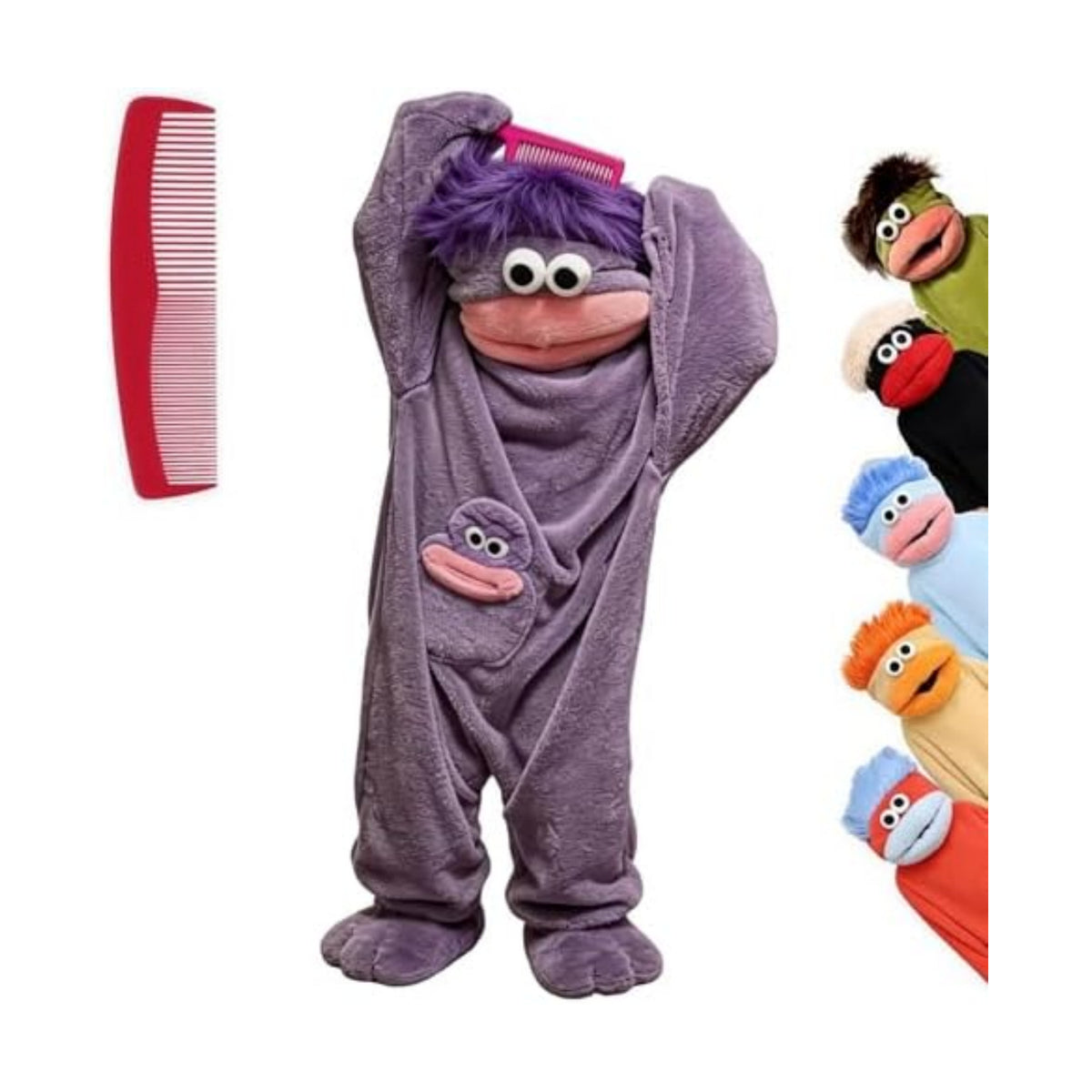 Big Mouth Monster Onesie Silly Monster Onesie Plush Onesie Pajamas Cozy Home Loungewear (No Shoes Included)