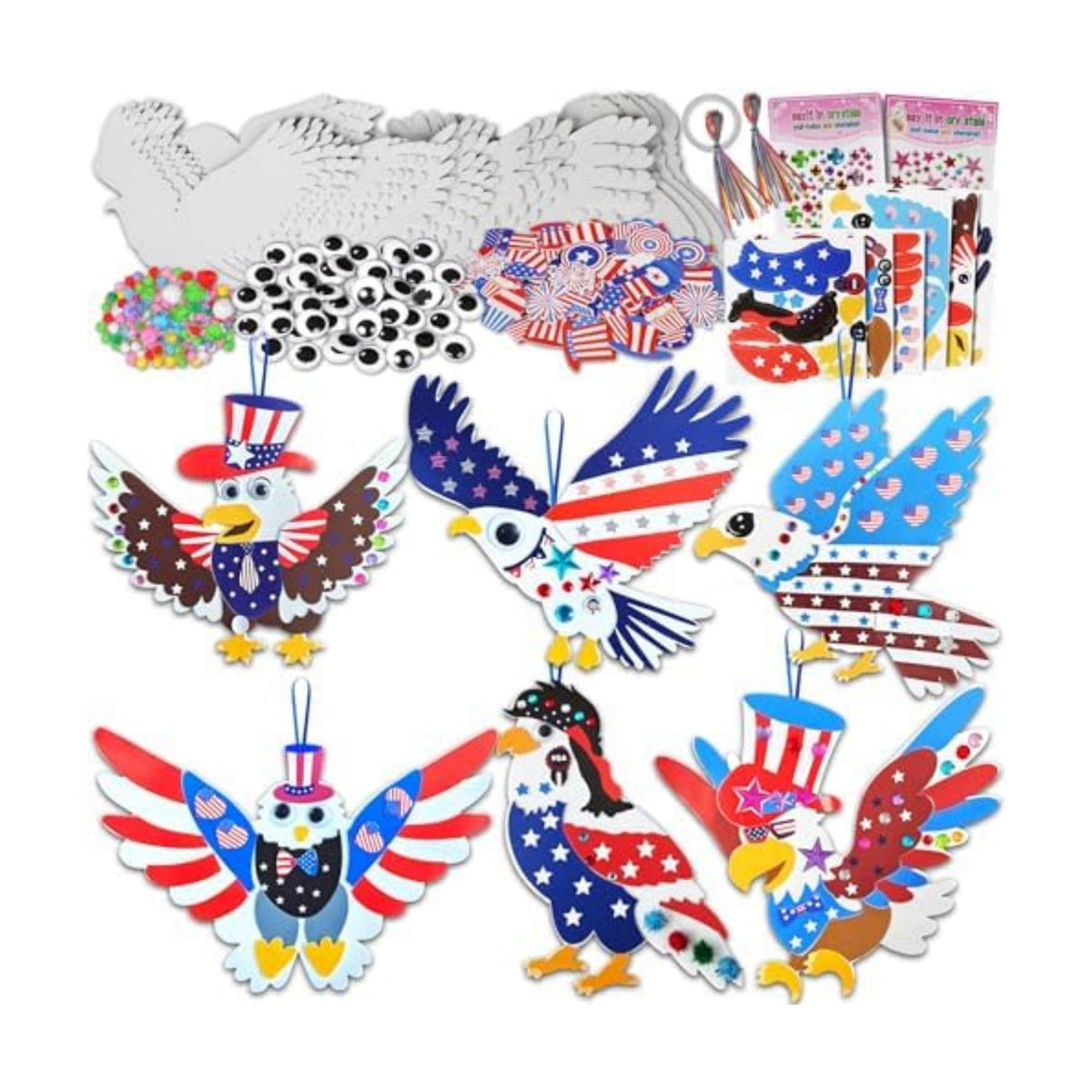 Ruicnte 4th of July Foam Eagle Patriotic Crafts for Kids School Activity