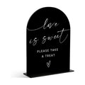 Love Is Sweet Sign for Wedding Decoration, Wedding Signs for Ceremony and Reception, Bridal Shower Decor, Bridal Shower Centerpieces For Tables, Engagement Party Decor, Black Arch Acrylic Sign, 01