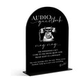 Audio Guest Book Sign for Wedding Decoration, Wedding Signs for Ceremony and Reception, Bridal Shower Decor, Bridal Shower Centerpiece For Table, Engagement Party Decor, Black Arch Acrylic Sign, 19