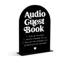 Audio Guest Book Sign for Wedding Decoration, Wedding Signs for Ceremony and Reception, Bridal Shower Decor, Bridal Shower Centerpiece For Table, Engagement Party Decor, Black Arch Acrylic Sign, 24