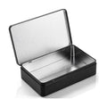 Hotop 8.5 x 5.3 x 1.9 Inch Metal Tins with Lid Storage Box, Black, 1 Pack