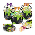 Fuutreo 25 Pcs Halloween Treat Bags with Handles, Skeleton Plastic