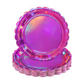NatNarr 30 Pk Iridescent Pink Plates 9" Halloween Dessert Cake Plates
