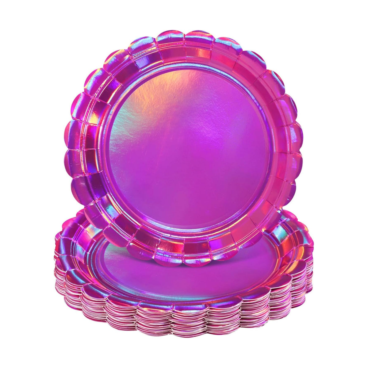 NatNarr 30 Pk Iridescent Pink Plates 9" Halloween Dessert Cake Plates