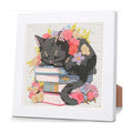 Black Cat Diamond Art Kit for Kids with Frame,Diamond Painting Kit for Kids