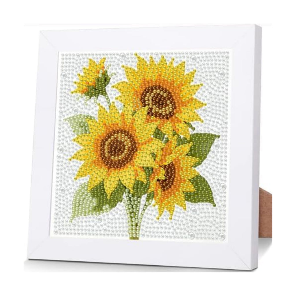 Sunflower Diamond Art Kits for Kids with Frame,Diamond Painting Kit for Kid