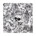 WRAPAHOLIC 50Pcs Halloween Cocktail Napkins - 3-Ply Black Gothic Skull Disposable Paper Napkins for Halloween, Birthday, Party - 5 x 5 In