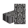 WRAPAHOLIC 50Pcs Gothic Halloween Paper Napkins - 3-Ply Black and White Skull Moth Gothic Guest Disposable Hand Towels for Bathroom, Halloween, Birthday, Holiday - 4.3 x 7.9 In
