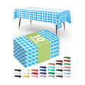 Pureegg Blue Plaid Plastic Table Cloth Disposable 10 Pack 54x108 Inch