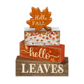 Moucuny 4 Pcs Fall Table Decorations for Home, Maple Leaf Wooden Sign Set