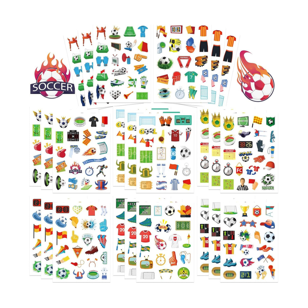 501 PCS Soccer Stickers, Soccer Party Favors