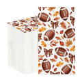 Fall Football Bow Disposable Paper Napkins, 2-Ply Soft Absorbent Guest Towels for Thanksgiving Harvest Autumn Sports Party Bathroom Dinner, 200 Count