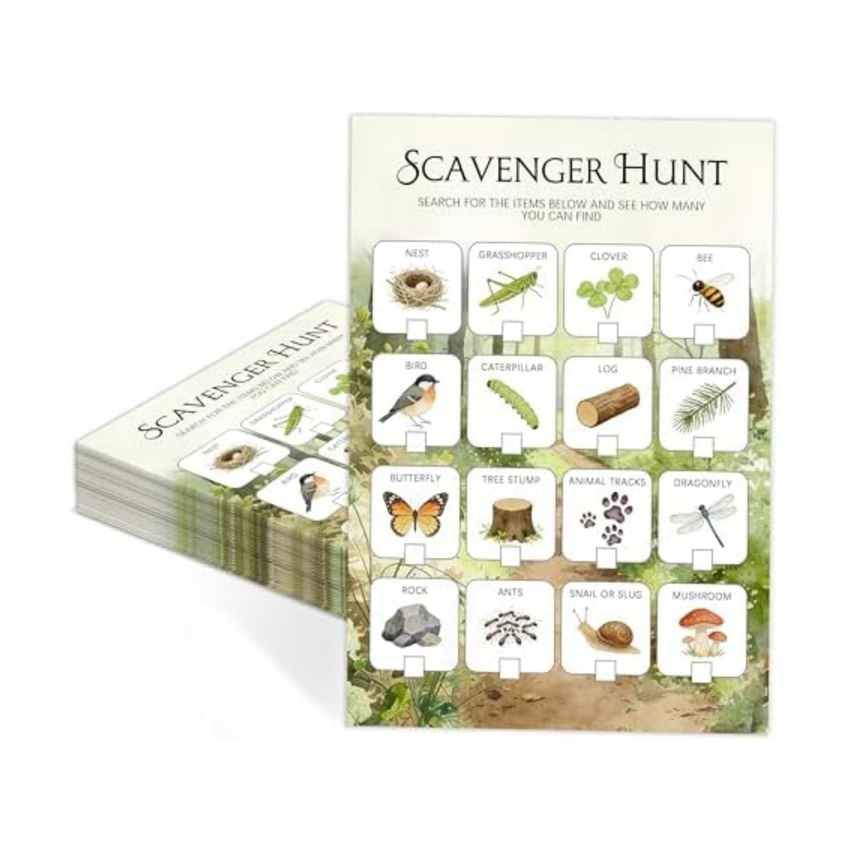 Nature Scavenger Hunt Cards for Road Trips and Camping, Travel Activities-6