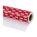 LaRibbons 3D Foam Kraft Christmas Wrapping Paper, Red Tree Textured Design