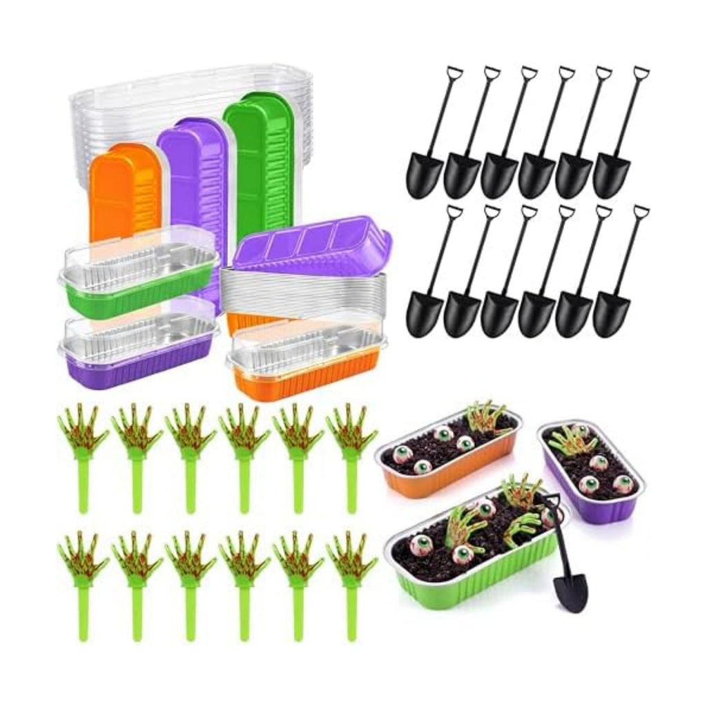 SiliFine 24 Set Halloween Baking Supplies Zombie Hands Cake Decor, Colorful