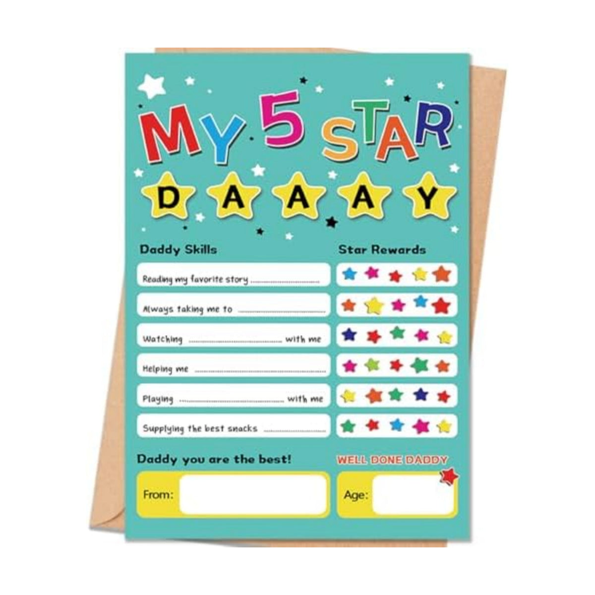 Funny Fathers Day Card Gift for Dad, Father's Day Card from Kids