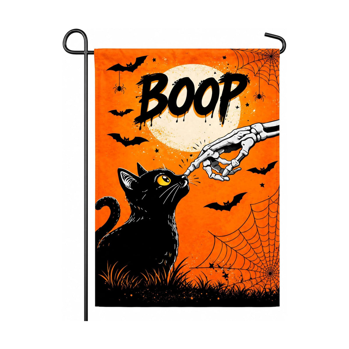 Halloween Party Decorations - BOOP Halloween Garden Flag | Double Sided Halloween Backdrop Banner - Halloween Party Favors Supplies Decor for Garden Yard Porch Patio Lawn Outdoor Outside