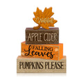 Moucuny 4 Pcs Fall Table Decor for Home, Wooden Grateful Maple Leaf Signs