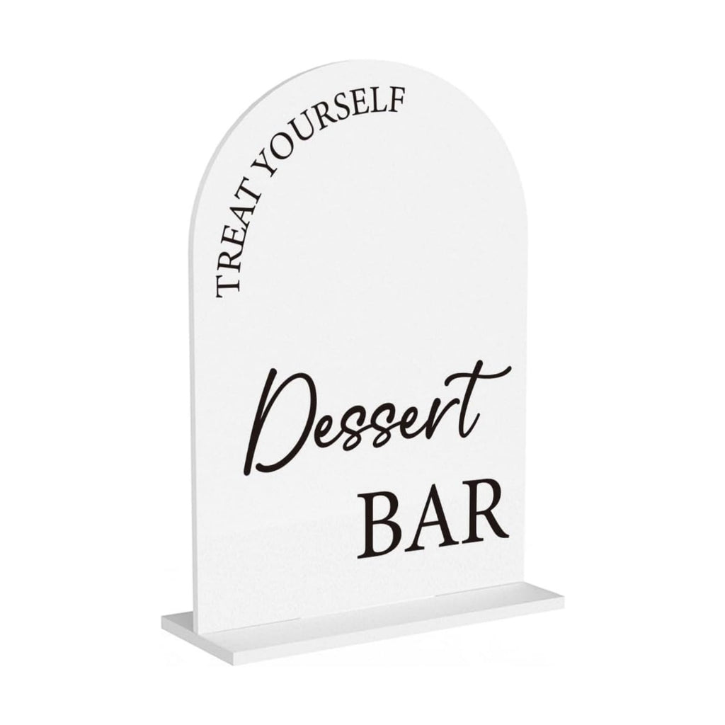 Dessert Bar Sign Treat Yourself Sign Snack Bar Decor for Wedding Engagement Bridal Shower Baby Shower Ceremony Reception Event Party Acrylic Decor 5"x7"