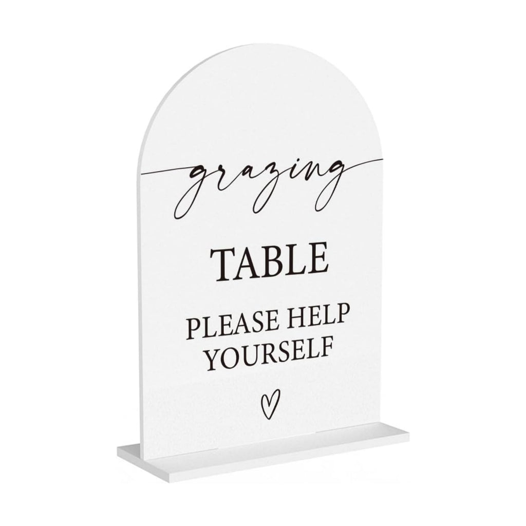 Grazing Table Sign Snack Station Food Table Sign for Wedding Engagement Bridal Shower Baby Shower Ceremony Reception Event Party Acrylic Decor 5"x7"