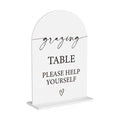 Grazing Table Sign Snack Station Food Table Sign for Wedding Engagement Bridal Shower Baby Shower Ceremony Reception Event Party Acrylic Decor 5"x7"